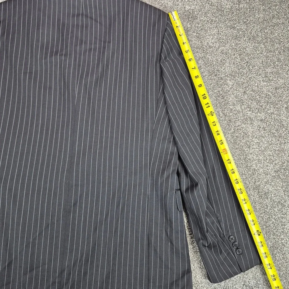 Daniel Cremieux Loro Piana Suit Mens 42L Black Pinstripe Blazer Pants 36x32